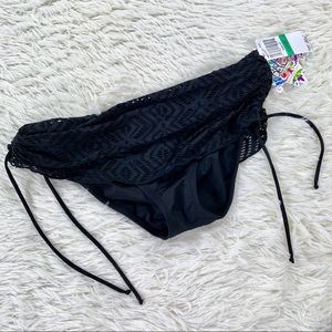 Becca size large black detail bikini bottoms